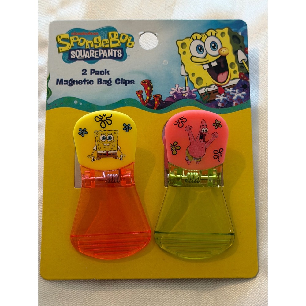 SpongeBob SquarePants 2 Pack Magnetic Bag Clips Patrick Star Best Brands NEW